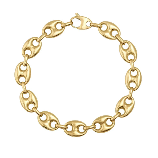 Marinearmband aus 585er Gelbgold flach auf Weiß