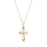 Open Cross Pendant Necklace – Dainty Faith Jewelry, 4-Loop Teardrop Design - Heon Jewelry