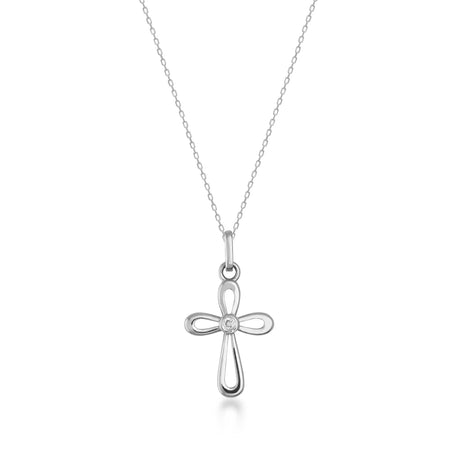 Open Cross Pendant Necklace – Dainty Faith Jewelry, 4-Loop Teardrop Design - Heon Jewelry