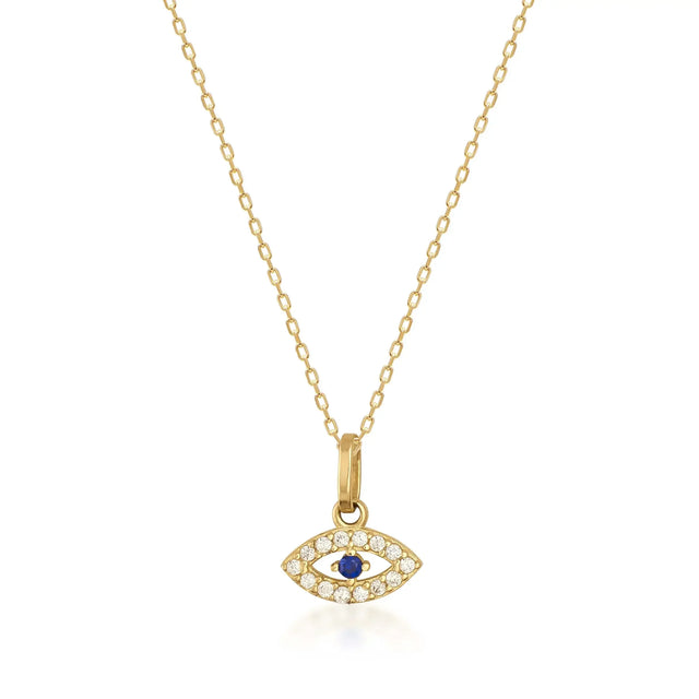Collier mauvais œil en or 14 carats