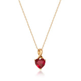 Ruby Heart Necklace – July Birthstone Love Pendant - Heon Jewelry