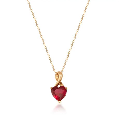 Ruby Heart Necklace – July Birthstone Love Pendant - Heon Jewelry