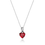 Ruby Heart Necklace – July Birthstone Love Pendant - Heon Jewelry