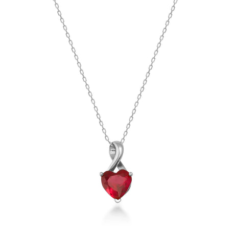 Ruby Heart Necklace – July Birthstone Love Pendant - Heon Jewelry