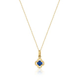 Sapphire Clover Necklace – Lucky Four-Leaf Blue Pendant - Heon Jewelry