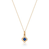 Sapphire Clover Necklace – Lucky Four-Leaf Blue Pendant - Heon Jewelry