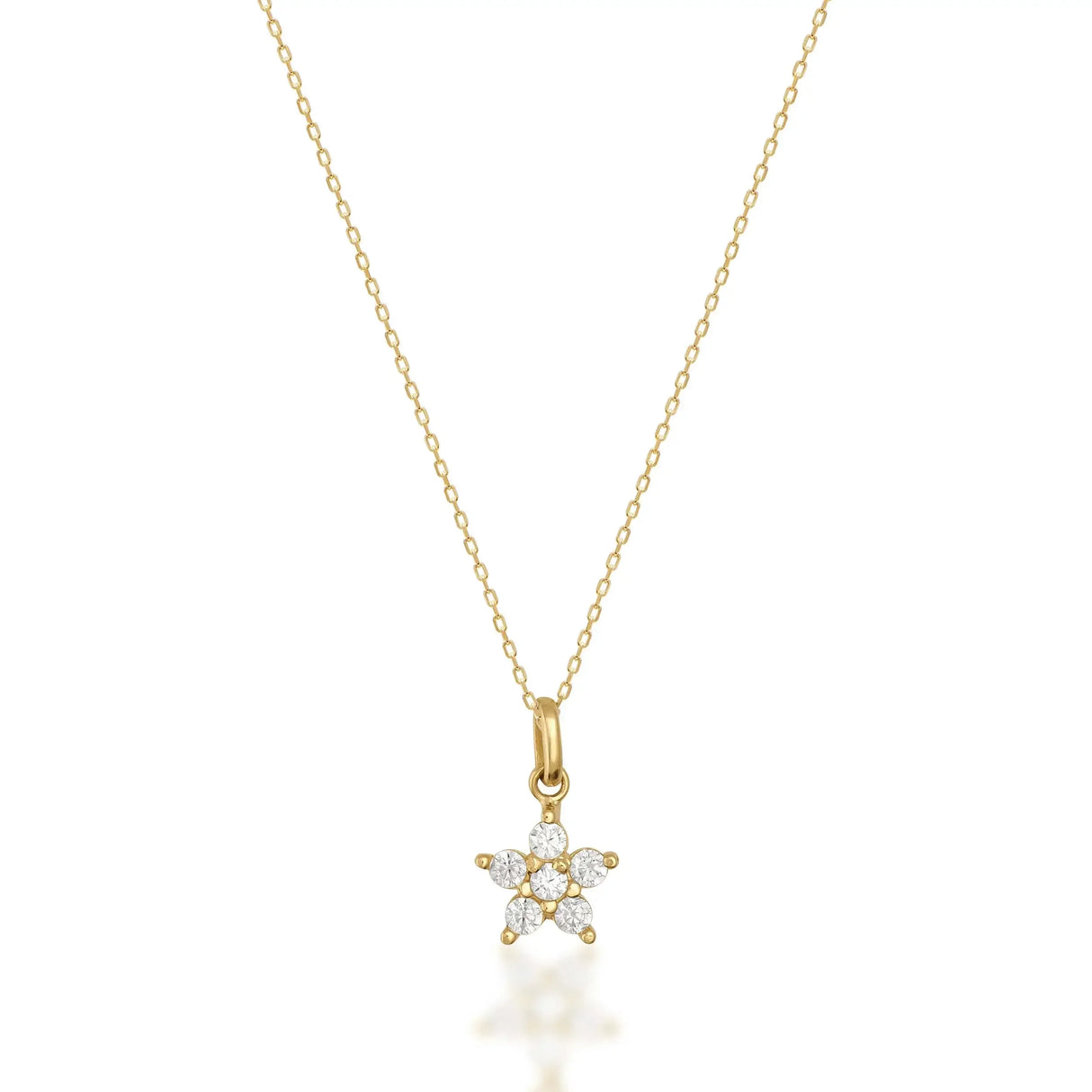 Flower Star Pendant Necklace – Dainty Floral Charm - Heon Jewelry