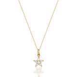 Flower Star Pendant Necklace – Dainty Floral Charm - Heon Jewelry