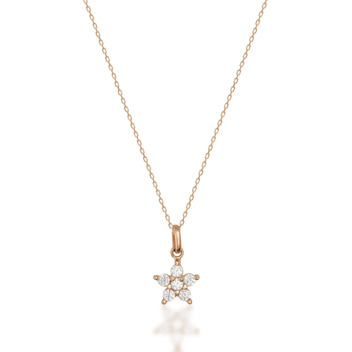 Flower Star Pendant Necklace – Dainty Floral Charm - Heon Jewelry