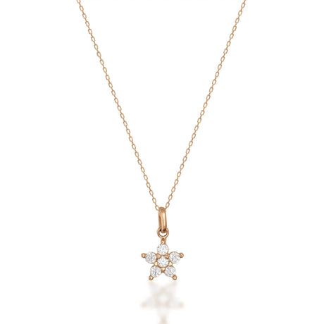 Flower Star Pendant Necklace – Dainty Floral Charm - Heon Jewelry