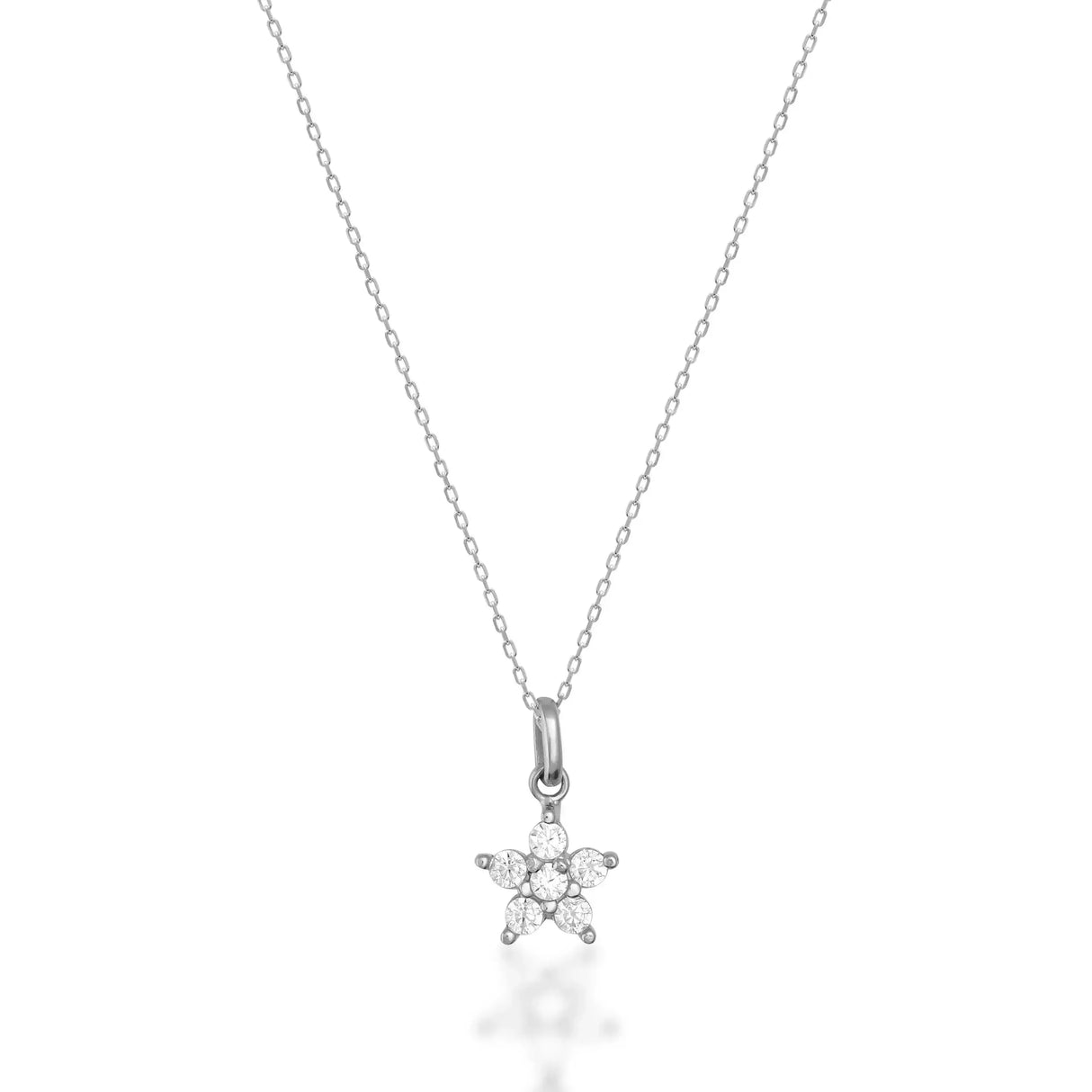 Flower Star Pendant Necklace – Dainty Floral Charm - Heon Jewelry