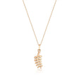 Collana con ciondolo ramo d'ulivo in oro rosa 14kt su sfondo bianco