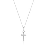 Minimalist Cross Necklace – Dainty Gold Faith Pendant with CZ Stones - Heon Jewelry
