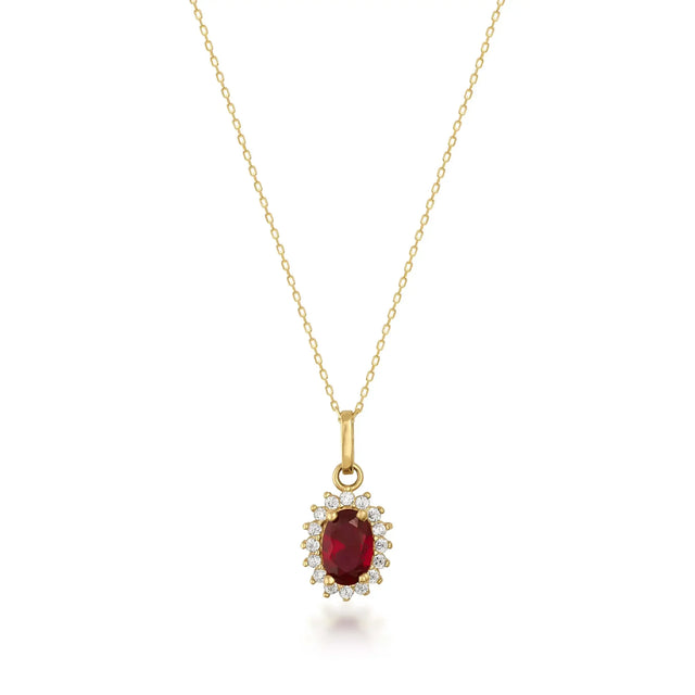 July Birthstone Necklace in 14K gold