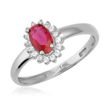 Ruby Birthstone Ring – July Birthstone Halo Ring