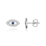 Evil Eye Lab-Grown Sapphire Stud Earrings - Heon Jewelry