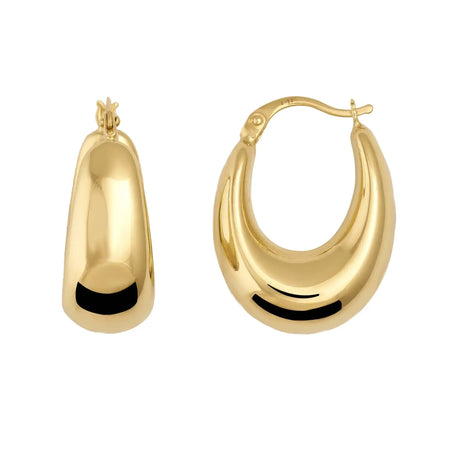 Bold Teardrop Hoop Earrings – High Polish Lightweight Statement Hoops - Heon Jewelry