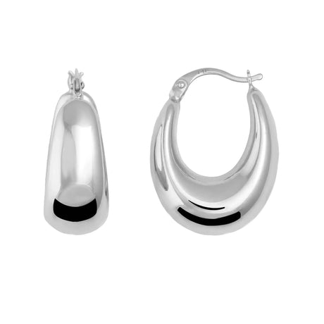 Bold Teardrop Hoop Earrings – High Polish Lightweight Statement Hoops - Heon Jewelry