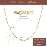 Elongated Paperclip Chain Necklace – 1.80mm Narrow Oval Links