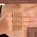 Rope Chain Necklace – Twisted Solid Link Gold Rope Chain