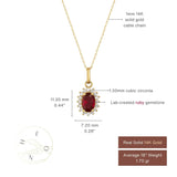 July Birthstone – Ruby Halo Pendant Necklace - Heon Jewelry