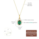 May Birthstone – Emerald Halo Pendant Necklace