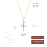 Minimalist Cross Necklace – Dainty Gold Faith Pendant with CZ Stones - Heon Jewelry