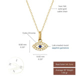 Evil Eye Sapphire Necklace – Protection Charm, Blue Eye Pendant