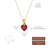 Ruby Heart Necklace – July Birthstone Love Pendant - Heon Jewelry
