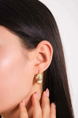 Bold Teardrop Hoop Earrings – High Polish Lightweight Statement Hoops