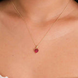 Ruby Heart Necklace – July Birthstone Love Pendant