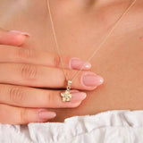 Tropical Plumeria Flower Pendant Necklace - Dainty Hawaiian Jewelry