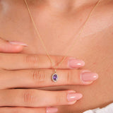 February Birthstone – Amethsyt Halo Pendant Necklace