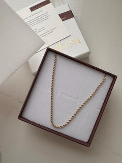 Customer photo: 14K Gold Twisted Rope Chain Necklace