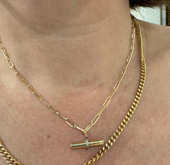 Customer photo: 14K Gold Paperclip Chain Bracelet or Necklace