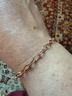 Foto cliente: Collana o bracciale a catena paperclip spessa in oro 14kt