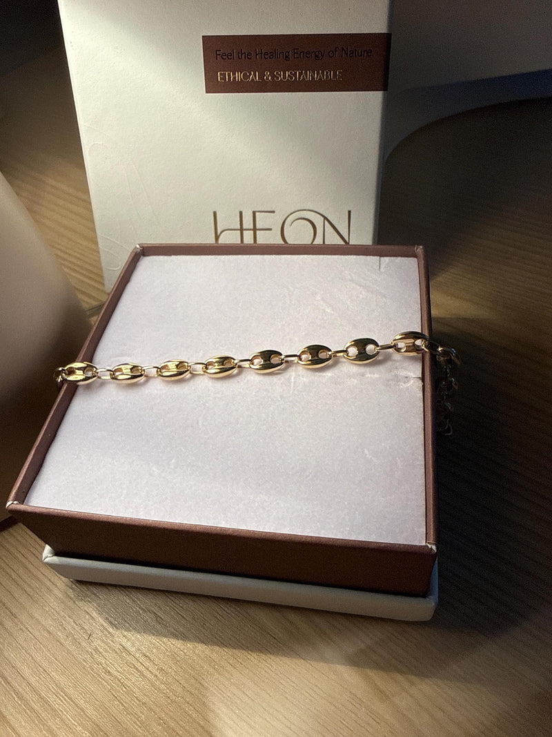 Photo client : Bracelet maille marine en or 14 carats