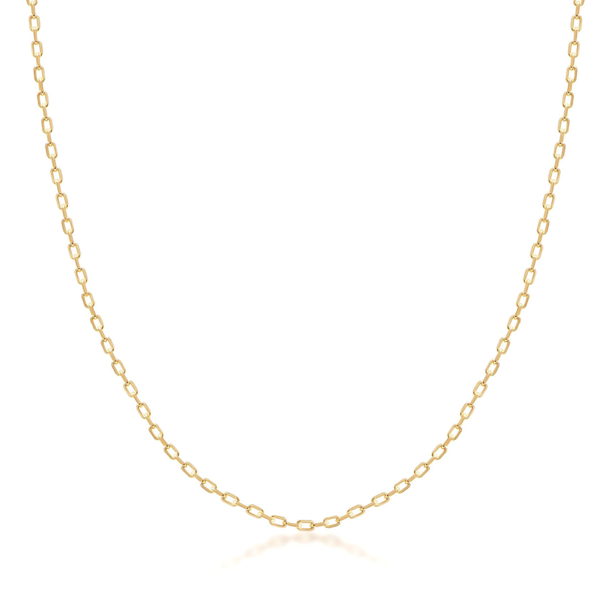 14K Solid Gold Diamond Cut Cable Chain: Durable Unisex Layering Necklace