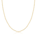 14K Solid Gold Diamond Cut Cable Chain: Durable Unisex Layering Necklace