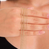 14K Solid Gold Diamond Cut Cable Chain: Durable Unisex Layering Necklace