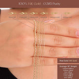 14K Solid Gold Diamond Cut Cable Chain: Durable Unisex Layering Necklace
