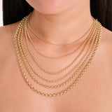 FULL Solid 14K Gold Rolo Link Chain Necklace: Belcher Chain