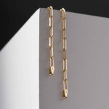 14K Solid Gold Paperclip Chain Necklace and Bracelet - 3mm Rectangle Link - Modern Layering Set