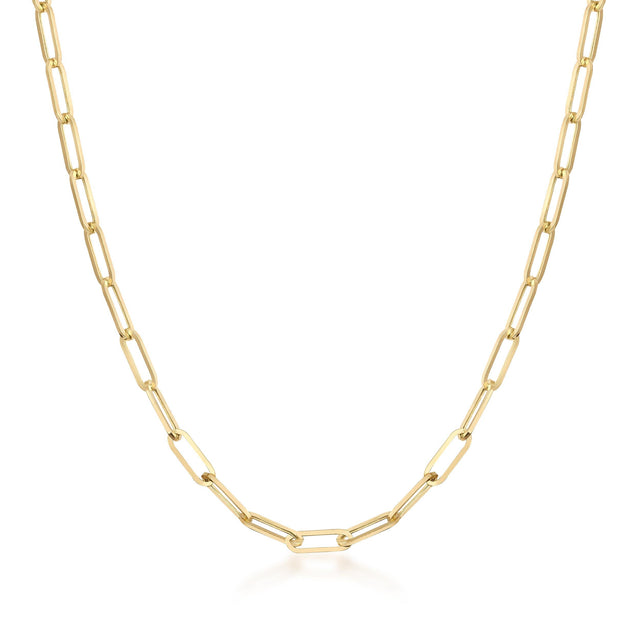 Bracelet ou collier chaîne paperclip en or 14 carats en or 14 carats