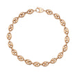 Catena a maglia marina in oro rosa 14kt distesa su sfondo bianco