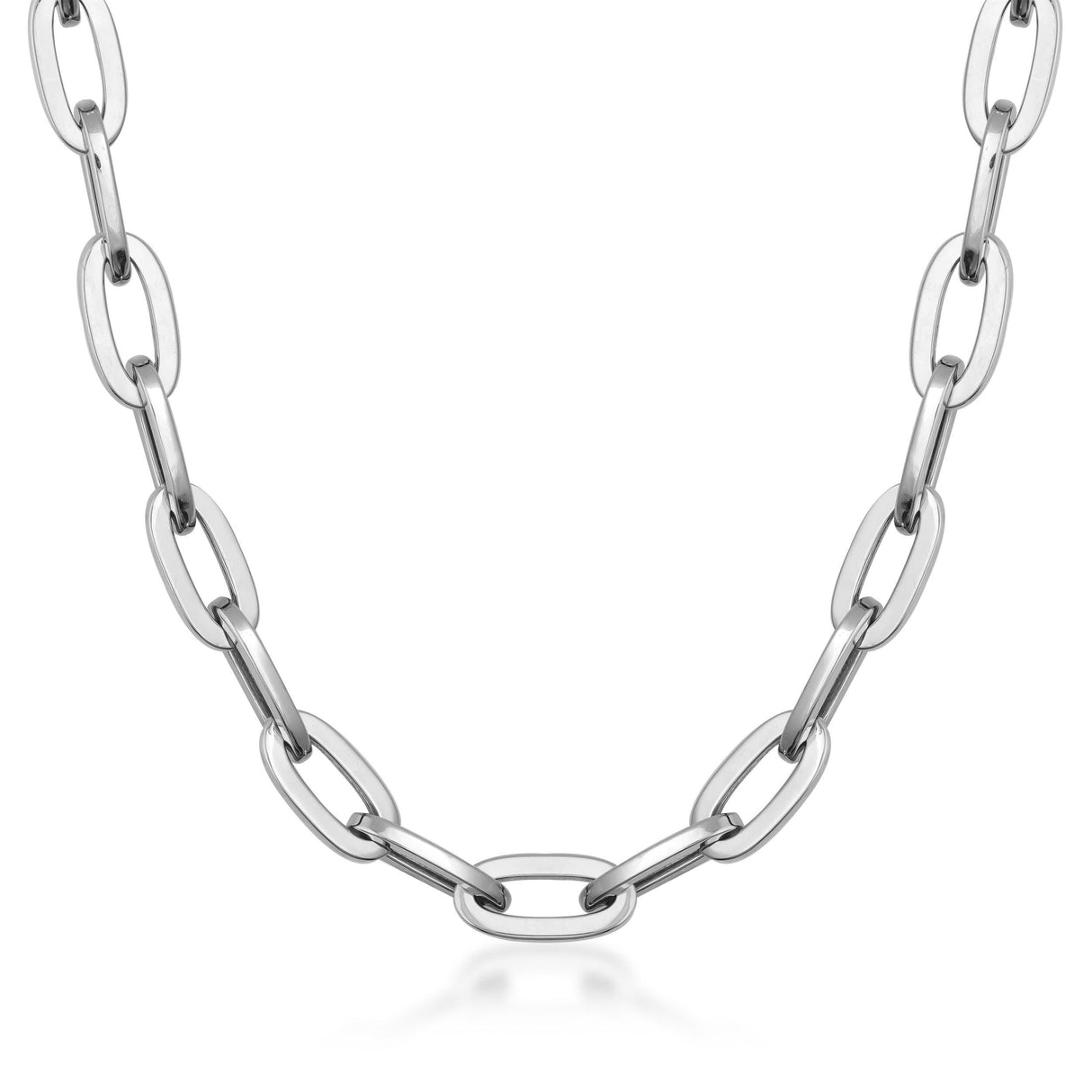 14K Solid Gold Paperclip Chain as Necklace or Bracelet - Unisex Rectangle Thick Layering Chain