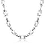 14K Solid Gold Paperclip Chain as Necklace or Bracelet - Unisex Rectangle Thick Layering Chain