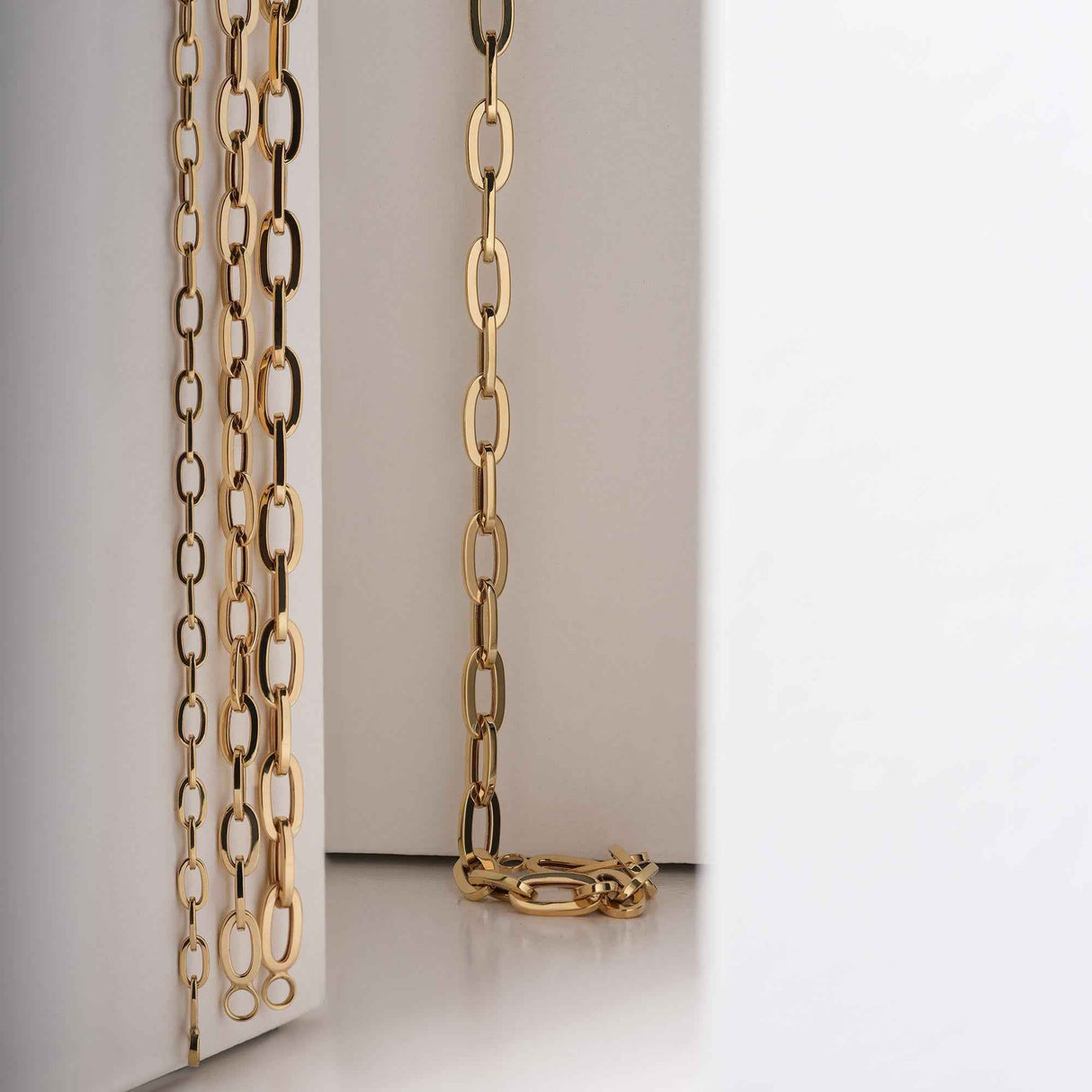 14K Solid Gold Paperclip Chain as Necklace or Bracelet - Unisex Rectangle Thick Layering Chain