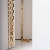 14K Solid Gold Paperclip Chain as Necklace or Bracelet - Unisex Rectangle Thick Layering Chain