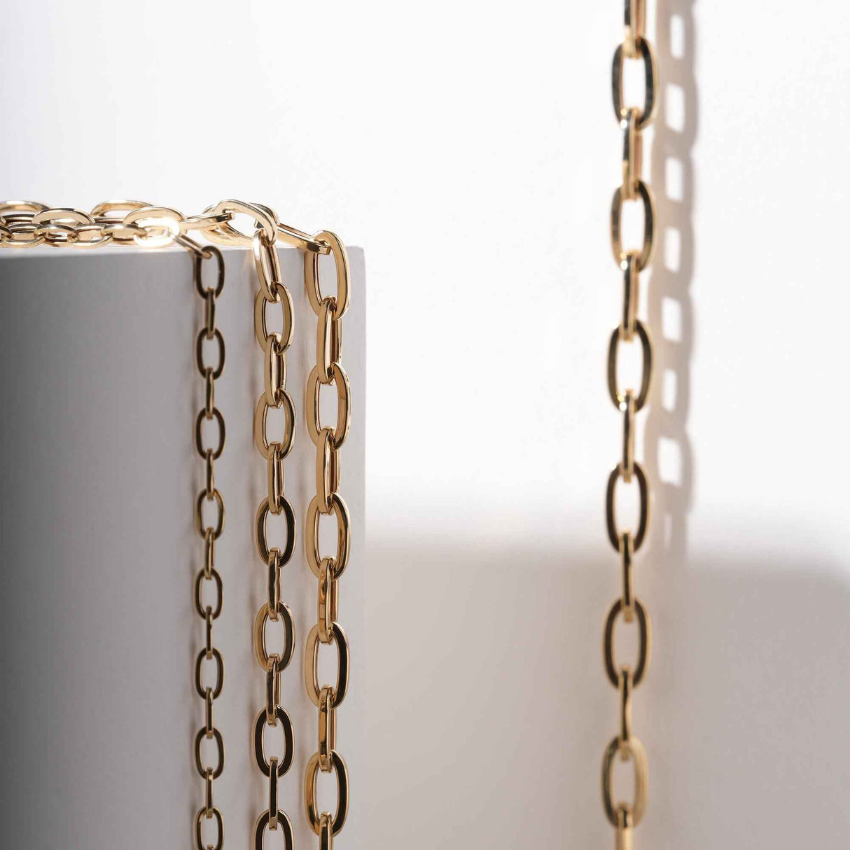 14K Solid Gold Paperclip Chain as Necklace or Bracelet - Unisex Rectangle Thick Layering Chain
